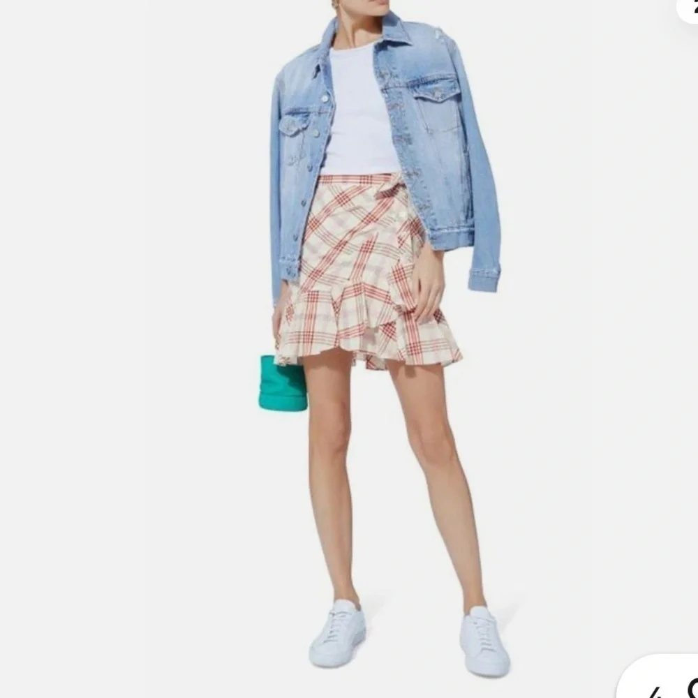 Veronica Beard Kaia pink plaid mini skirt size 4